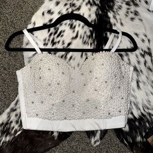 Windsor pearl corset top